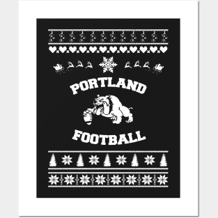 Merry Christmas Football Dog Posters and Art